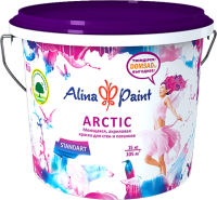 Alina Paint "Arctic" - моющаяся акриловая снежно-белая краска для стен и потолков